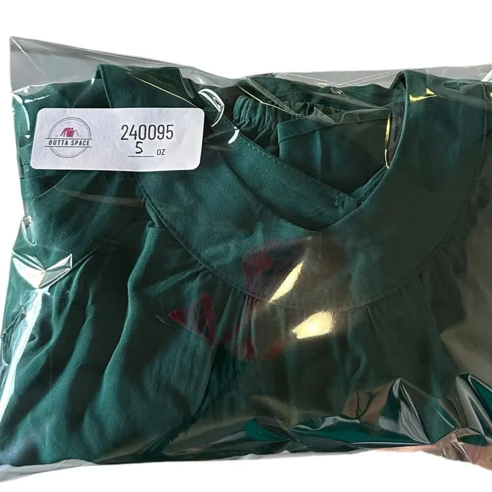 Womens Top Size Medium Dark Green Open Shoulder Business Casual Professional Fun